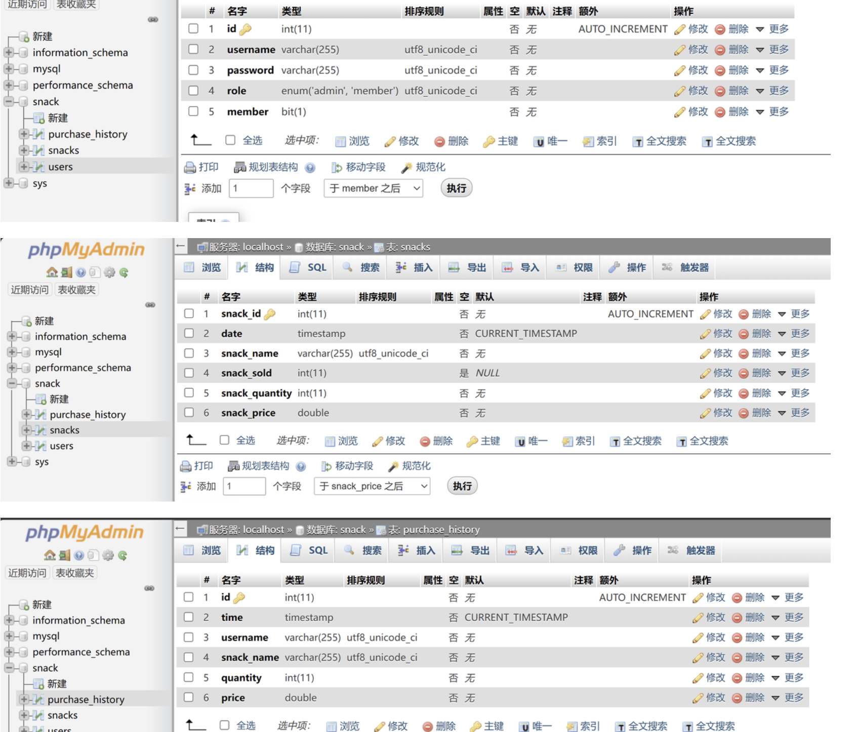 table表展示